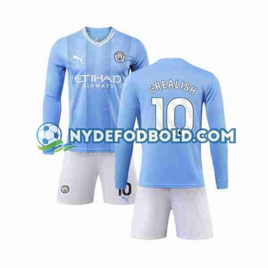 Hjemmebane Trøje Manchester City Grealish 10 2023-2024 L/Æ Børn(+Shorts)