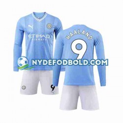 Hjemmebane Trøje Manchester City Haaland 9 2023-2024 L/Æ Børn(+Shorts)