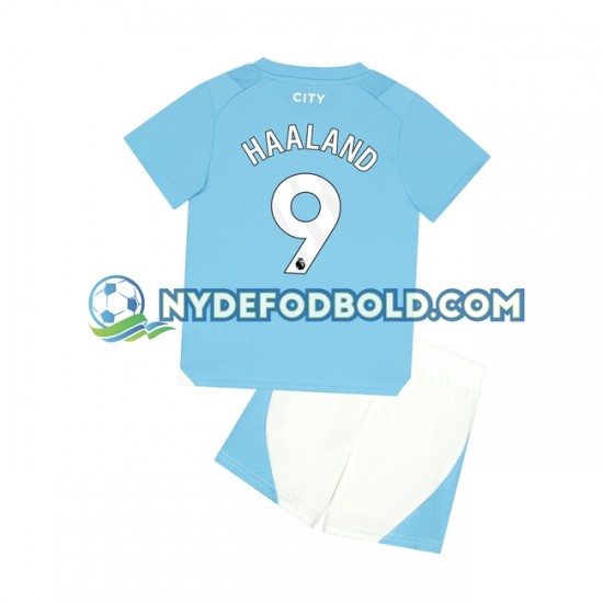 Hjemmebane Trøje Manchester City Haaland 9 2023-2024 K/Æ Børn(+Shorts)