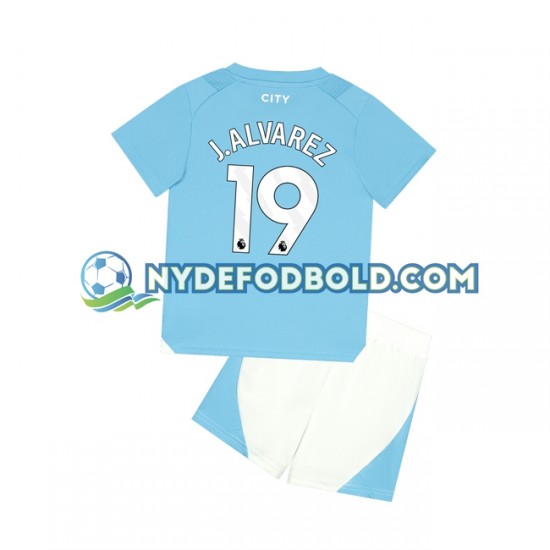 Hjemmebane Trøje Manchester City J. ALVAREZ 19 2023-2024 K/Æ Børn(+Shorts)