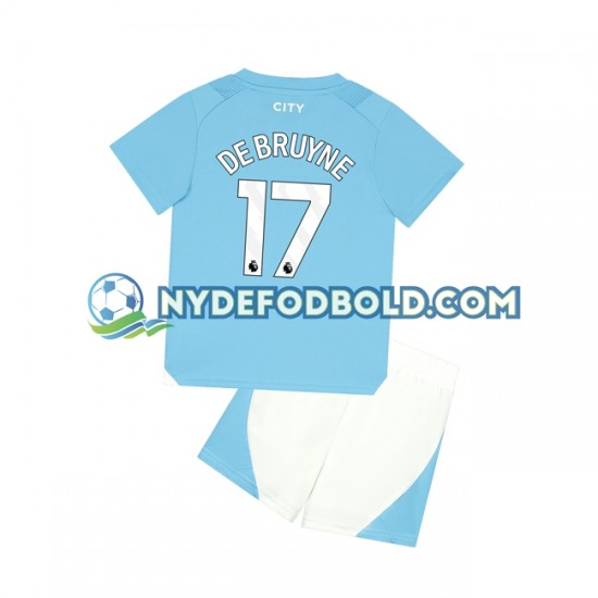 Hjemmebane Trøje Manchester City Kevin De Bruyne 17 2023-2024 K/Æ Børn(+Shorts)