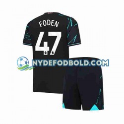 3. Valg Trøje Manchester City Phil Foden 47 2023-2024 K/Æ Børn(+Shorts)
