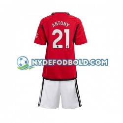 Hjemmebane Trøje Manchester United Antony Matheus 21 2023-2024 K/Æ Børn(+Shorts)