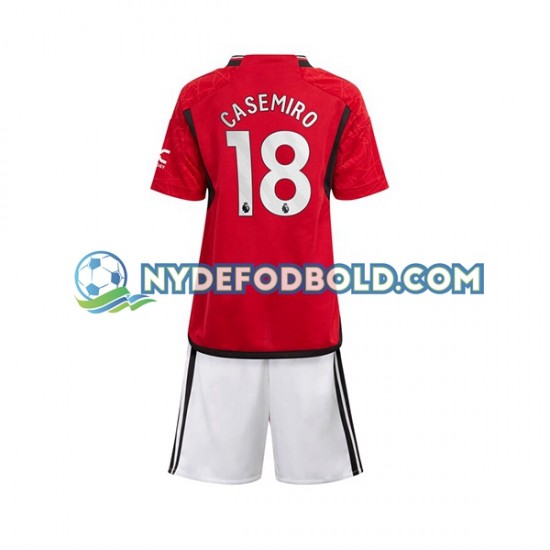 Hjemmebane Trøje Manchester United Carlos Casemiro 18 2023-2024 K/Æ Børn(+Shorts)