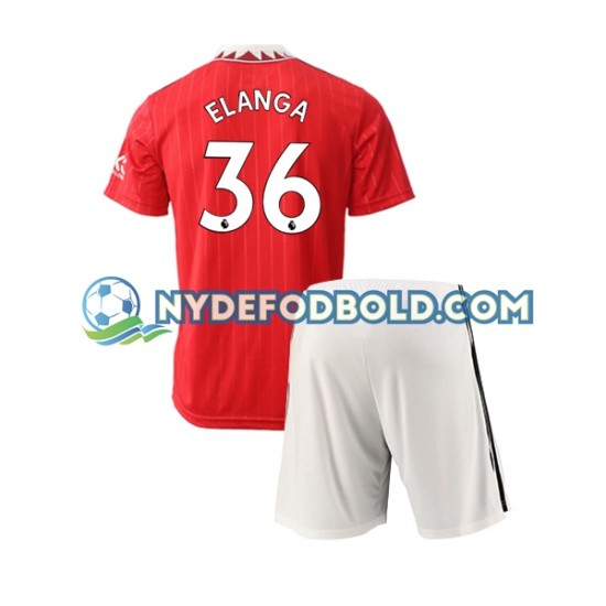 Hjemmebane Trøje Manchester United Elanga 36 2022-2023 K/Æ Børn(+Shorts)