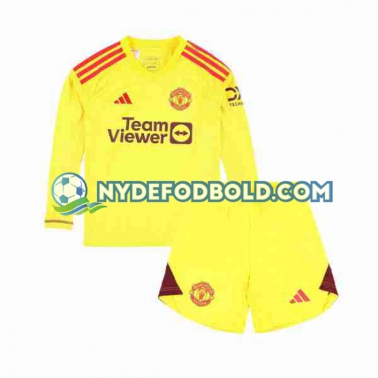 Hjemmebane Trøje Manchester United Målmand 2023-2024 L/Æ Børn(+Shorts)