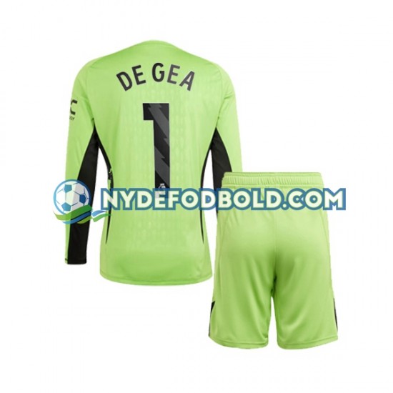 Hjemmebane Trøje Manchester United Målmand DE GEA 1 2023-2024 L/Æ Børn(+Shorts)