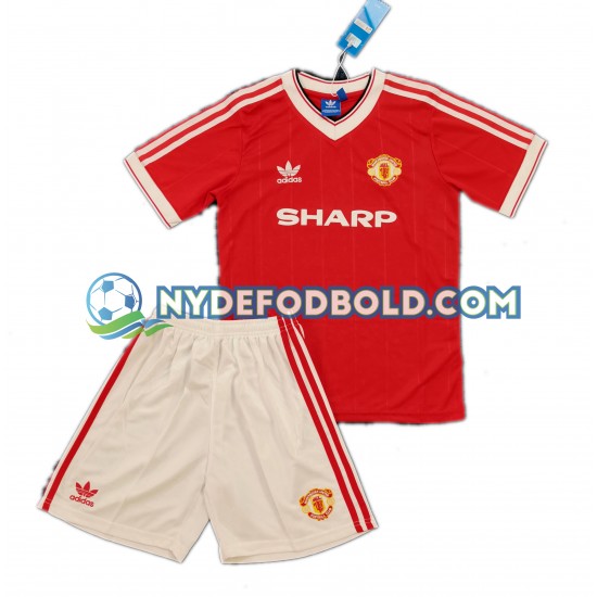 Hjemmebane Trøje Manchester United Retro 1984 K/Æ Børn(+Shorts)