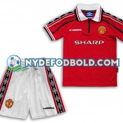 Hjemmebane Trøje Manchester United Retro 1998-1999 K/Æ Børn(+Shorts)