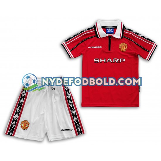 Hjemmebane Trøje Manchester United Retro 1998-1999 K/Æ Børn(+Shorts)
