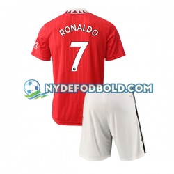 Hjemmebane Trøje Manchester United Ronaldo 7 2022-2023 K/Æ Børn(+Shorts)