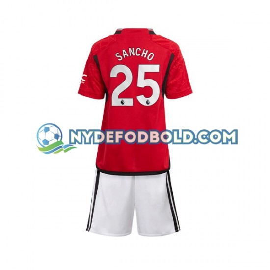 Hjemmebane Trøje Manchester United Sancho 25 2023-2024 K/Æ Børn(+Shorts)