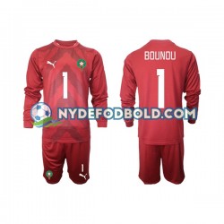 Hjemmebane Trøje Marokko Målmand Yassine Bounou 1 2022 L/Æ Børn(+Shorts)