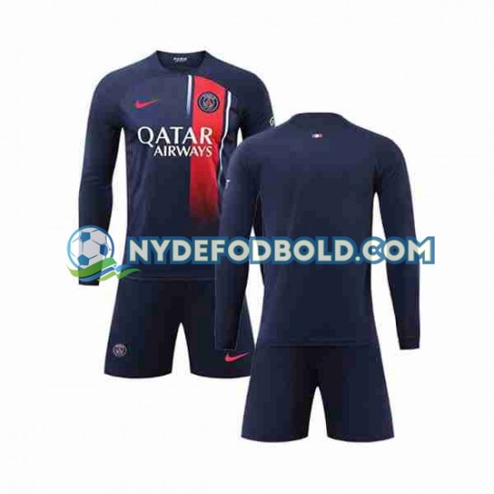 Hjemmebane Trøje Paris Saint-Germain 2023-2024 L/Æ Børn(+Shorts)