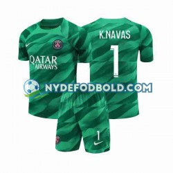 Hjemmebane Trøje Paris Saint-Germain Målmand K.NAVAS 1 2023-2024 K/Æ Børn(+Shorts)