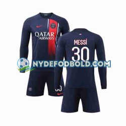 Hjemmebane Trøje Paris Saint-Germain Lionel Messi 30 2023-2024 L/Æ Børn(+Shorts)