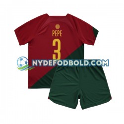 Hjemmebane Trøje Portugal PEPE 3 World Cup 2022 K/Æ Børn(+Shorts)