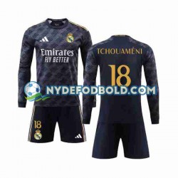 Udebane Trøje Real Madrid Aurelien Tchouameni 18 2023-2024 L/Æ Børn(+Shorts)