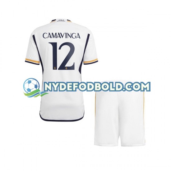 Hjemmebane Trøje Real Madrid Camavinga 12 2023-2024 K/Æ Børn(+Shorts)