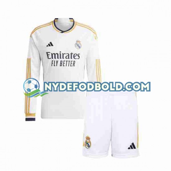 Hjemmebane Trøje Real Madrid 2023-2024 L/Æ Børn(+Shorts)