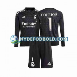 Udebane Trøje Real Madrid Målmand Thibaut Courtois 1 2023-2024 L/Æ Børn(+Shorts)