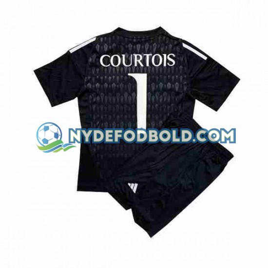 Udebane Trøje Real Madrid Målmand Thibaut Courtois 1 2023-2024 K/Æ Børn(+Shorts)