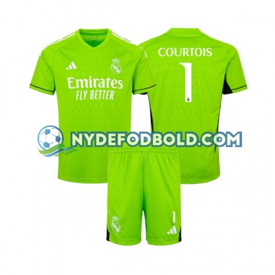 Hjemmebane Trøje Real Madrid Målmand Thibaut Courtois 1 2023-2024 K/Æ Børn(+Shorts)