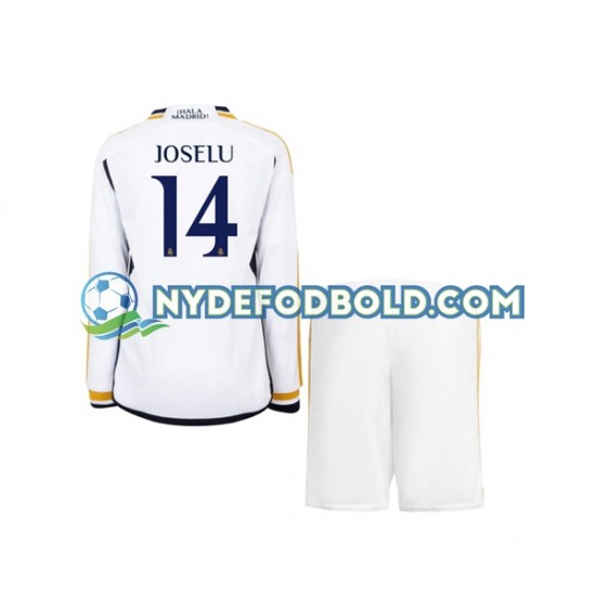 Hjemmebane Trøje Real Madrid JOSELU 14 2023-2024 L/Æ Børn(+Shorts)