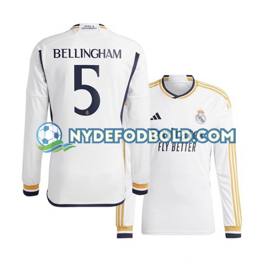 Hjemmebane Trøje Real Madrid Jude Bellingham 5 2023-2024 L/Æ Mænd