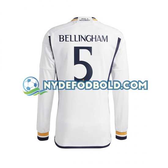 Hjemmebane Trøje Real Madrid Jude Bellingham 5 2023-2024 L/Æ Mænd