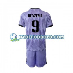 Udebane Trøje Real Madrid Karim Benzema 9 2022-2023 K/Æ Børn(+Shorts)