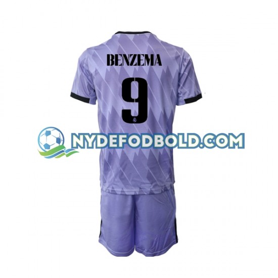 Udebane Trøje Real Madrid Karim Benzema 9 2022-2023 K/Æ Børn(+Shorts)