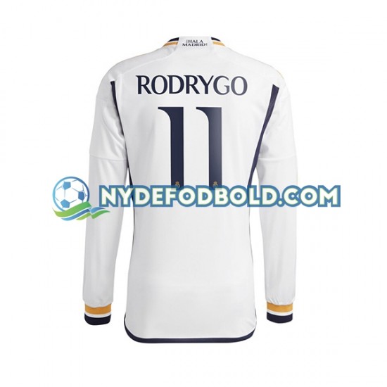 Hjemmebane Trøje Real Madrid Rodrygo Goes 11 2023-2024 L/Æ Mænd
