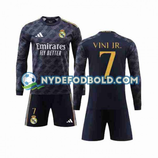 Udebane Trøje Real Madrid Vini Jr 7 2023-2024 L/Æ Børn(+Shorts)