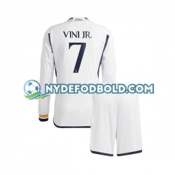 Hjemmebane Trøje Real Madrid Vinicius Junior 7 2023-2024 L/Æ Børn(+Shorts)