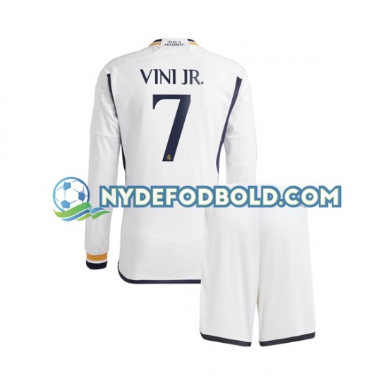 Hjemmebane Trøje Real Madrid Vinicius Junior 7 2023-2024 L/Æ Børn(+Shorts)