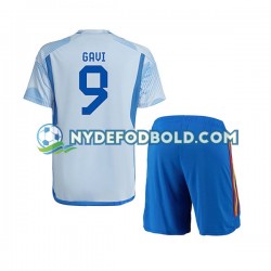 Udebane Trøje Spanien Gavi 9 World Cup 2022 K/Æ Børn(+Shorts)