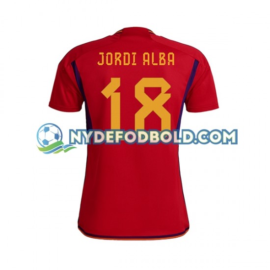 Hjemmebane Trøje Spanien JORDI ALBA 18 World Cup 2022 K/Æ Mænd