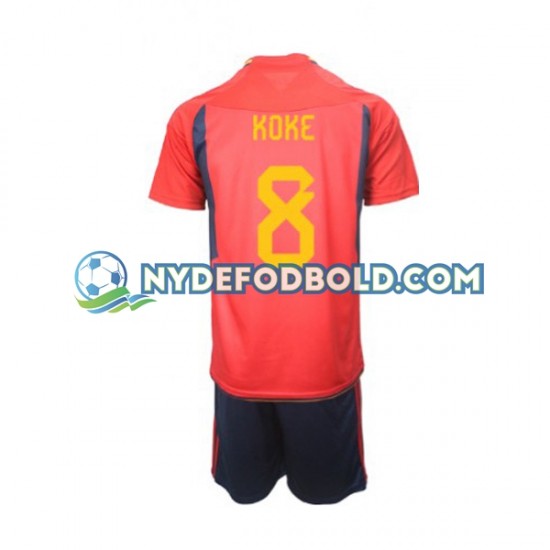Hjemmebane Trøje Spanien Koke 8 World Cup 2022 K/Æ Børn(+Shorts)