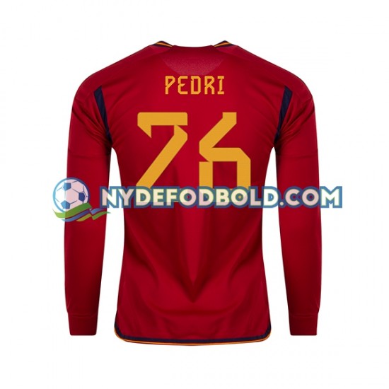 Hjemmebane Trøje Spanien PEDRI 26 World Cup 2022 L/Æ Mænd