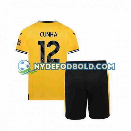 Hjemmebane Trøje Wolverhampton Wanderers CUNHA 12 2023-2024 K/Æ Børn(+Shorts)