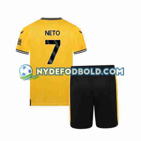 Hjemmebane Trøje Wolverhampton Wanderers NETO 7 2023-2024 K/Æ Børn(+Shorts)
