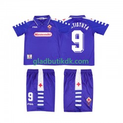 Hjemmebane Trøje Fiorentina BATISTUTA 9 Retro 1998 1999 K/Æ Børn(+Shorts)