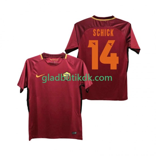 Hjemmebane Trøje AS Roma SCHICK 14 Retro 2017-2018 K/Æ Mænd