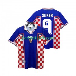 Udebane Trøje Kroatien SUKER 9 Retro 1998 K/Æ Mænd