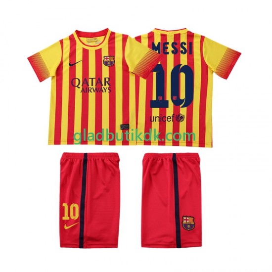 Udebane Trøje FC Barcelona Lionel Messi 10 Retro 2013 2014 K/Æ Børn(+Shorts)