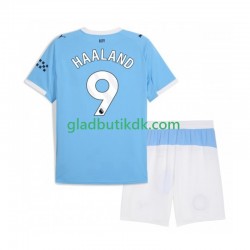 Hjemmebane Trøje Manchester City Erling Haaland 9 2025-2026 K/Æ Børn(+Shorts)