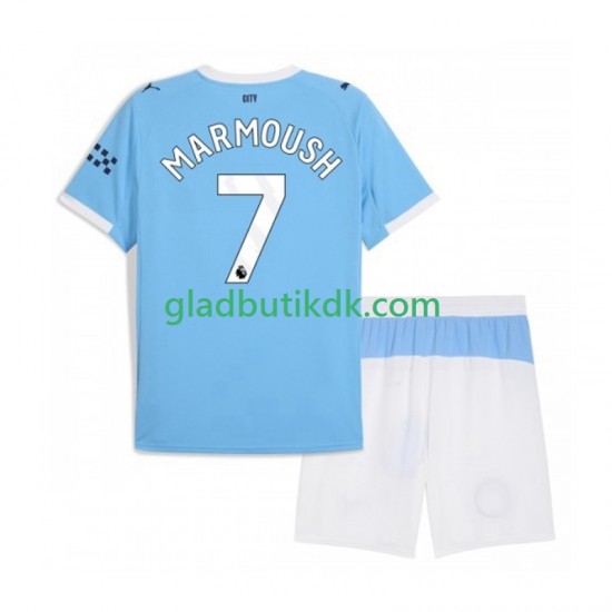 Hjemmebane Trøje Manchester City Omar Marmoush 7 2025-2026 K/Æ Børn(+Shorts)