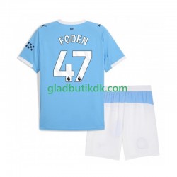 Hjemmebane Trøje Manchester City Phil Foden 47 2025-2026 K/Æ Børn(+Shorts)