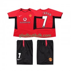 Hjemmebane Trøje Manchester United BECKHAM 7 Retro 2002 2004 K/Æ Børn(+Shorts)